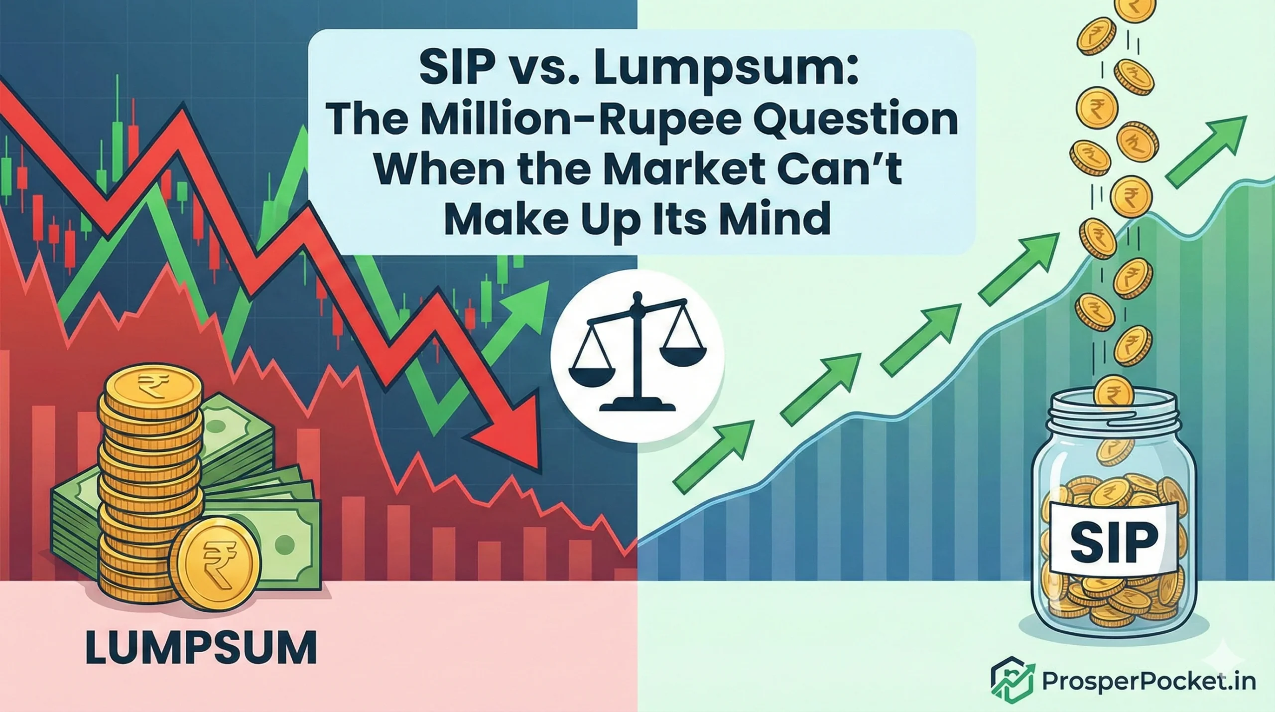 Chart showing Rupee Cost Averaging benefits in a volatile market