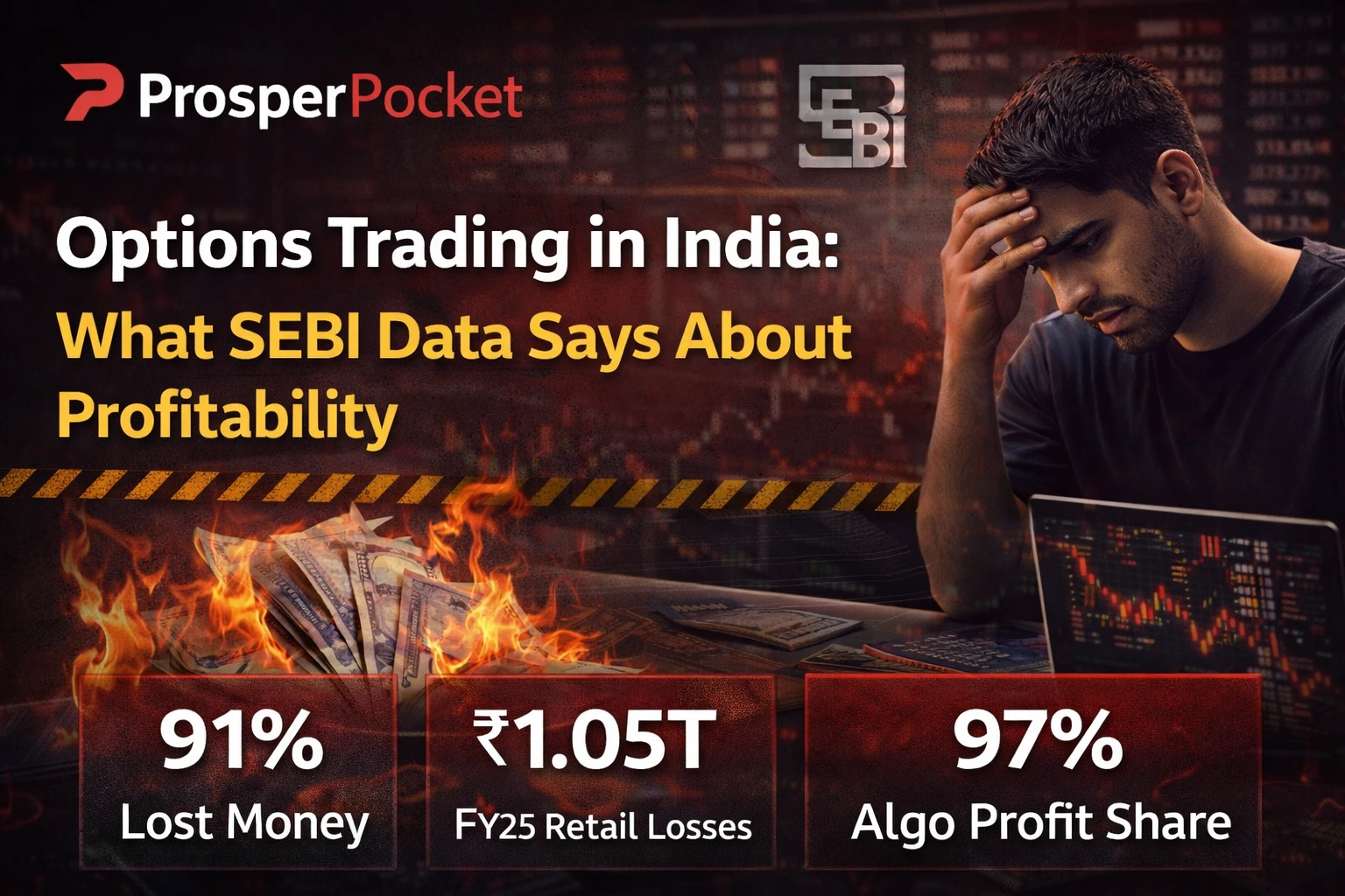 Options trading India SEBI data retail trader losses infographic